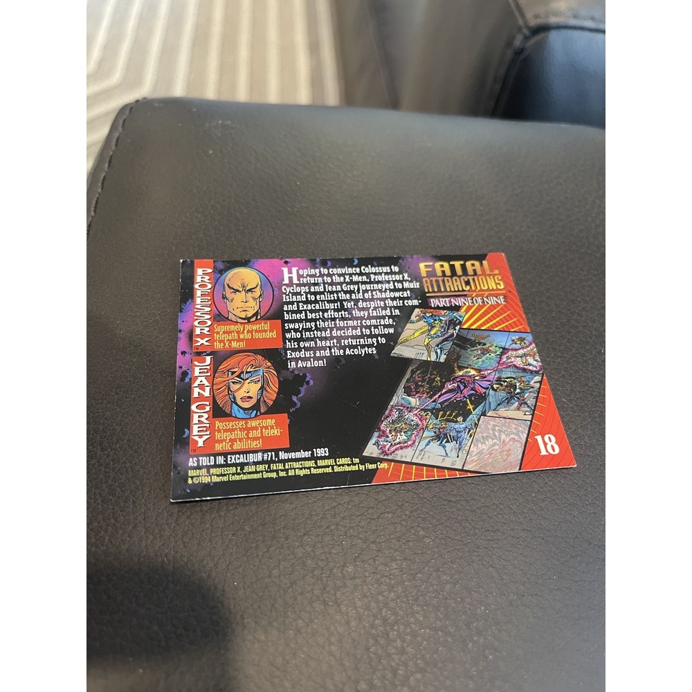 Marvel Universe 1994 Fleer Fatal Attractions Card #18 – Professor X v Jean Grey